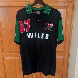 Vintage Roundpoint 67 Wales United Kingdom Black Green Polo T Shirt Men size XXL